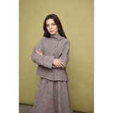 DeFacto Regular Fit Kareli Krinkıl Kumaş Uzun Kollu Tunik H8905AX26AU - Ekru-ER118 - S
