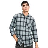 DeFacto Regular Fit Kareli Oduncu Uzun Kollu Gömlek, S, A5517AX23AU, Yeşil-GN1102, Erkek