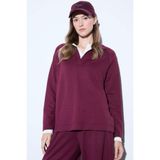 DeFacto Regular Fit Kayık Yaka Uzun Kollu Bordo Tunik, L, F9615AX25AU, Bordo-BR98, Kadın