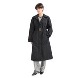 DeFacto Regular Fit Kemerli Fermuarlı Uzun Trençkot, M, Regular Fit Kemerli Fermuarlı Uzun Trençkot, Siyah-BK27, Kadın
