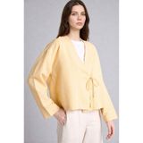 DeFacto Regular Fıt Keten Karışımlı Açık Sarı Kimono I1780AX26HS
