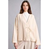 DeFacto Regular Fıt Keten Karışımlı Bej Kimono I1780AX26HS