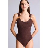 DeFacto Regular Fit Kırışık Dokulu Kahverengi Mayo T8005AZ26SM - Kahve-BN341