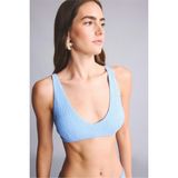 DeFacto Regular Fit Kırışık Dokulu Kumaş Mavi Bikini Üstü G3996AX26SM - XS - Mavi-BE552