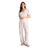 DeFacto Regular Fit Kısa Kollu 2li Pijama Takımı, XL, G4619AX26SM, Ekru-ER103, kadın