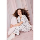 DeFacto Regular Fit Kısa Kollu Pijama Takım, XXL, H3790AX26SM, Ekru, kadın