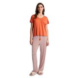 DeFacto Regular Fit Kısa Kollu Pijama Takımı, L, G7587AX26SP, Turuncu-OG160, kadın
