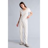 DeFacto Regular Fit Kısa Kollu Pijama Takımı, L, H1785AX26SP, Ekru-ER98, kadın