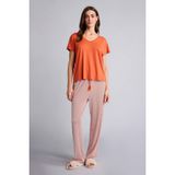 DeFacto Regular Fit Kısa Kollu Pijama Takımı, XL, G7587AX26SP, Turuncu-OG160, kadın