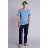 DeFacto Regular Fit Kısa Kollu Pike Pijama Takımı, S, H0992AX26SP, Lacivert-NV135, erkek