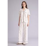 DeFacto Regular Fit Kısa Kollu Softshell Pijama Takımı, L, G3115AX26SP, Ekru-ER98, kadın