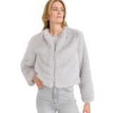 DeFacto Regular Fit Kısa Suni Kürk Mont, XL, Regular Fit Kısa Suni Kürk, Gri-GR476, Kadın