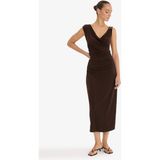 DeFacto Regular Fit Kolsuz Midi Elbise F9240AX25AU - Kahve-BN267