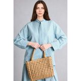 DeFacto Regular Fit Krinkıl Kumaş Uzun Kollu Nane Yeşili Ekose Tunik H7715AX26HS - Yeşil-GN1256 - XL