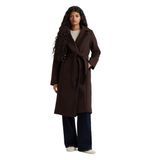 DeFacto Regular Fit Kuşaklı Kaşe Kaban, L, Regular Fit Kuşaklı Kaşe Kaban, Kahve-BN530, Kadın