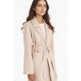 DeFacto Regular Fit Kuşaklı Kaşe Kaban, M, Regular Fit Kuşaklı Kaşe Kaban, Ekru-ER128, Kadın