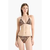 DeFacto Regular Fit Leopar Desenli Bikini Alt, M, E3898AX25SM, Siyah-BK81, Kadın