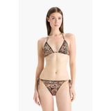 DeFacto Regular Fit Leopar Desenli Bikini Alt, XL, E3898AX25SM, Siyah-BK81, Kadın