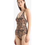 DeFacto Regular Fit Leopar Desenli Mayo E3901AX25SM - Siyah-BK81 - XS