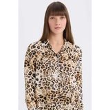 DeFacto Regular Fit Leopar Desenli Uzun Kollu Gömlek I8266AZ25SP - Bej-BG362