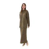 DeFacto Regular Fit Maxi Triko Etek Haki, XL, B0089AX24WN, Haki-KH474, Kadın