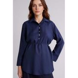 DeFacto Regular Fit Modal Uzun Kollu Lacivert Tunik, M, G7263AX26SP, Lacivert-NV31, Kadın