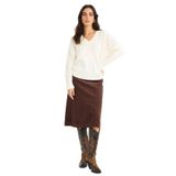 DeFacto Regular Fit Normal Bel Kadife Midi Etek Kahverengi, 36, G1740AX25AU, Kahve-BN341, Kadın