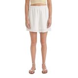 DeFacto Regular Fit Normal Bel Kısa Paça Keten Karışımlı Beyaz Şort, 34, D3989AX24HS, Beyaz-WT32, Kadın