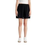 DeFacto Regular Fit Normal Bel Kısa Paça Keten Karışımlı Siyah Şort, 34, D3989AX24HS, Siyah-BK81, Kadın