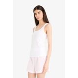 DeFacto Regular Fit Pamuklu Atlet, L, R9041AZ25AU, Beyaz, Kadın