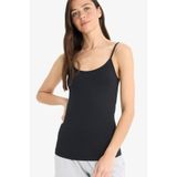 DeFacto Regular Fit Pamuklu Atlet, S, M6858AZ25AU, Siyah, Kadın