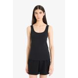 DeFacto Regular Fit Pamuklu Atlet, S, R9041AZ25AU, Siyah, Kadın