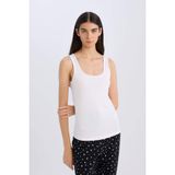 DeFacto Regular Fit Pamuklu Atlet, XS, R9041AZ25SP, Beyaz, Kadın