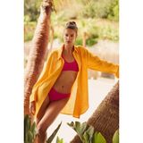 DeFacto Regular Fit Pamuklu Plaj Gömleği Fall in Love Sarı, S, W8241AZ24SM, Sarı-YL301, Kadın