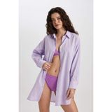 DeFacto Regular Fit Pamuklu Plaj Gömleği W8241AZ24SM - Mor-PR33