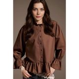 DeFacto Regular Fit Pamuklu Tunik, S, H0269AX26SP, Kahve, Kadın
