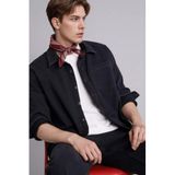 DeFacto Regular Fit Pamuklu Uzun Kollu Gömlek, L, H0213AX26SP, Siyah-NM40, Erkek