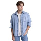 DeFacto Regular Fit Pamuklu Uzun Kollu Gömlek, S, H0215AX26SP, Mavi-NM39, Erkek