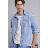 DeFacto Regular Fit Pamuklu Uzun Kollu Gömlek, XL, H0215AX26SP, Mavi-NM39, Erkek