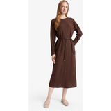 DeFacto Regular Fit Penye Uzun Kollu Midi Elbise F3091AX25WN - Kahve-BN192 - Dropsuz