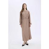 DeFacto Regular Fit Pilise Uzun Kollu Maxi Tesettür Elbise E1952ax25sp