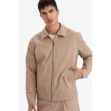 DeFacto Regular Fit Polo Yaka Astarlı Fermuarlı Mont, 2XL, Regular Fit Polo Yaka Astarlı Fermuarlı Mont, Bej-BG716, Erkek