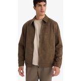 DeFacto Regular Fit Polo Yaka Astarlı Fermuarlı Süet Mont F7871AX26SP - Haki-KH151