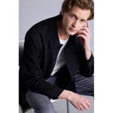 DeFacto Regular Fit Polo Yaka Blazer Ceket, 50, H4697AX26SP, Siyah-BK27, Erkek