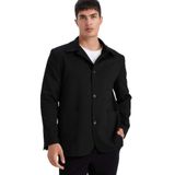 DeFacto Regular Fit Polo Yaka Blazer Ceket, 56, G3832AX25WN, Siyah-BK27, Erkek