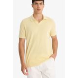 DeFacto Regular Fit Polo Yaka Bubble Kısa Kollu Tişört, S, F6265AX25SM, Yeşil-GN654, Erkek