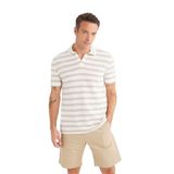 DeFacto Regular Fit Polo Yaka Çizgili Kısa Kollu Triko Görünümlü Tişört, XL, D7941AX25SP, Ekru-ER138, Erkek