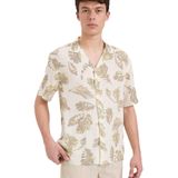 DeFacto Regular Fit Polo Yaka Desenli Yazlık Kısa Kollu Gömlek, M, D8449AX25SP, Ekru-ER85, Erkek