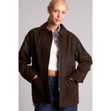 DeFacto Regular Fit Polo Yaka Fermuarlı Cepli Suni Deri Mont H3754AX26AU