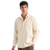 DeFacto Regular Fit Polo Yaka Gabardin Uzun Kollu Gömlek, S, D4934AX24AU, Bej-BG760, Erkek